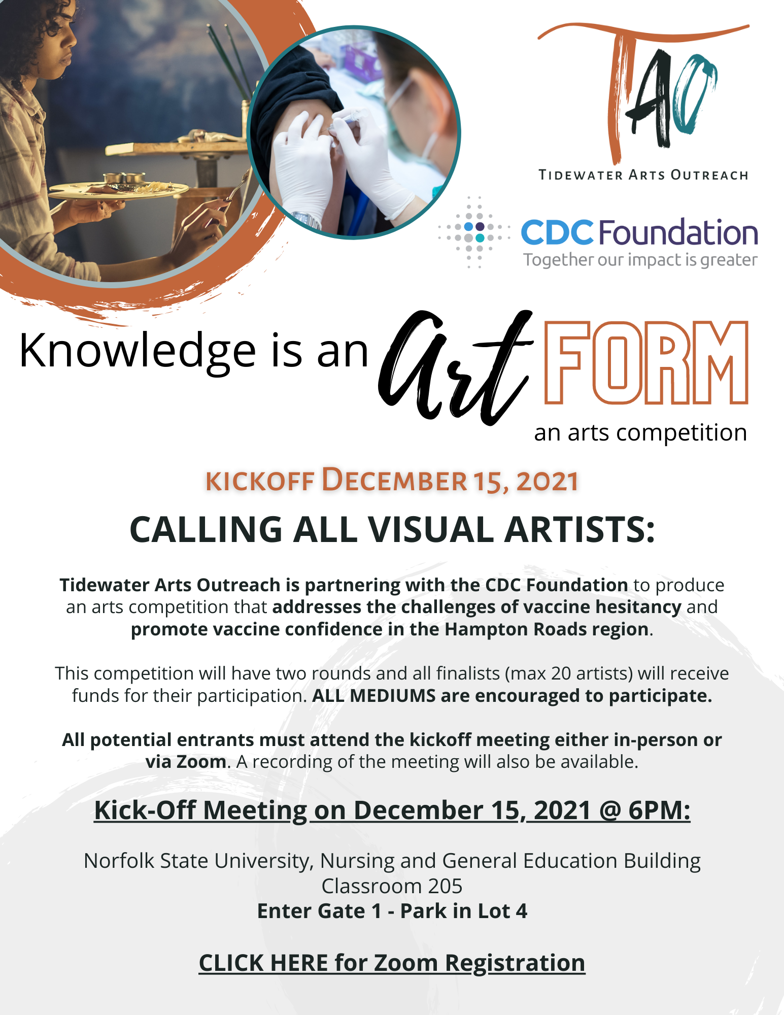 Knowledge is an Art Form Kickoff Meeting Flyer